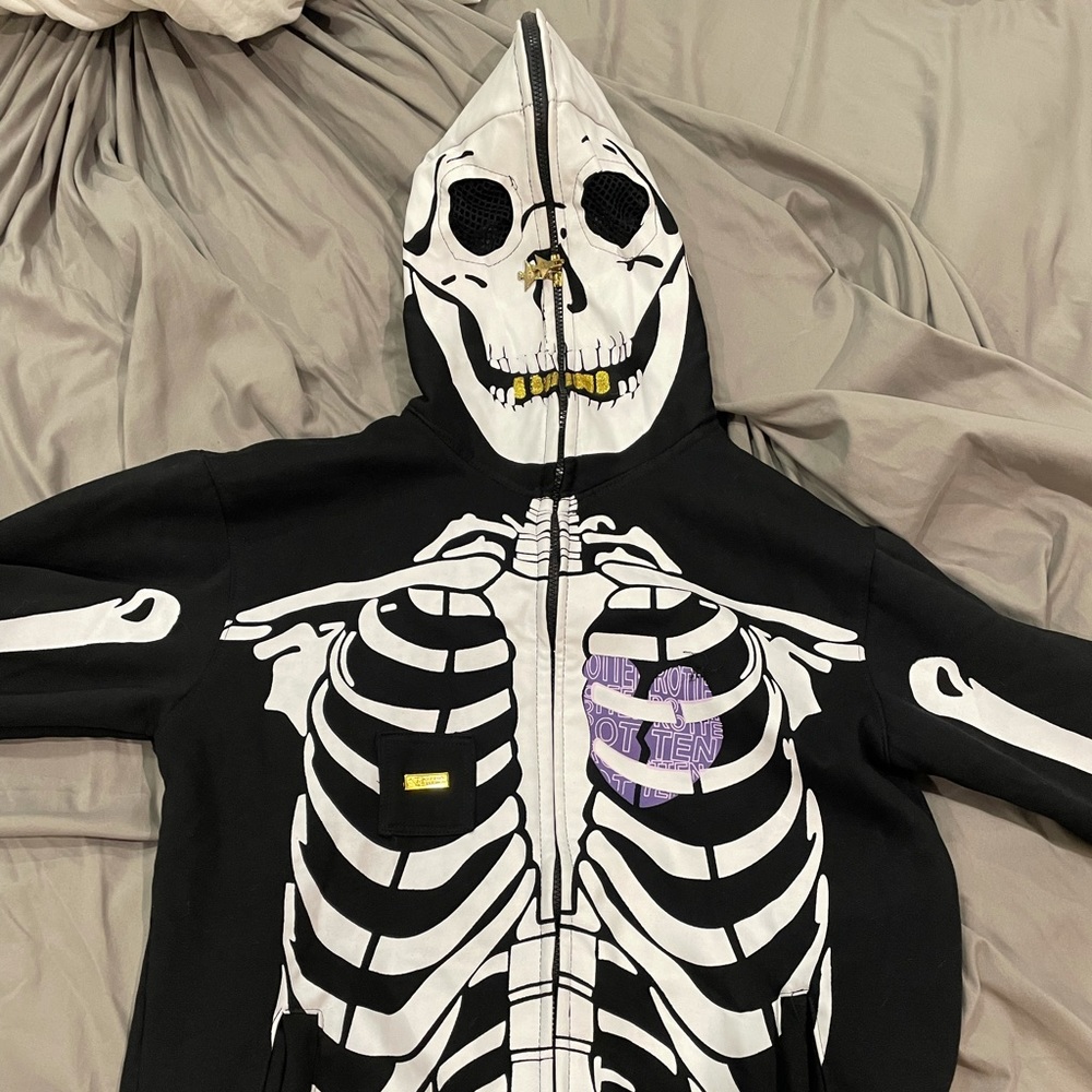 LRG dead serious black skeleton hoodie original vintage 2006 Large